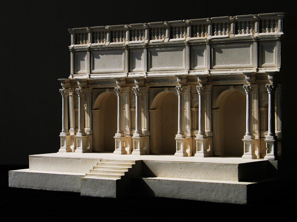 Modello in scala 1:33. La facciata della Loggetta del Campanile di San Marco. Materiale gesso alabastro