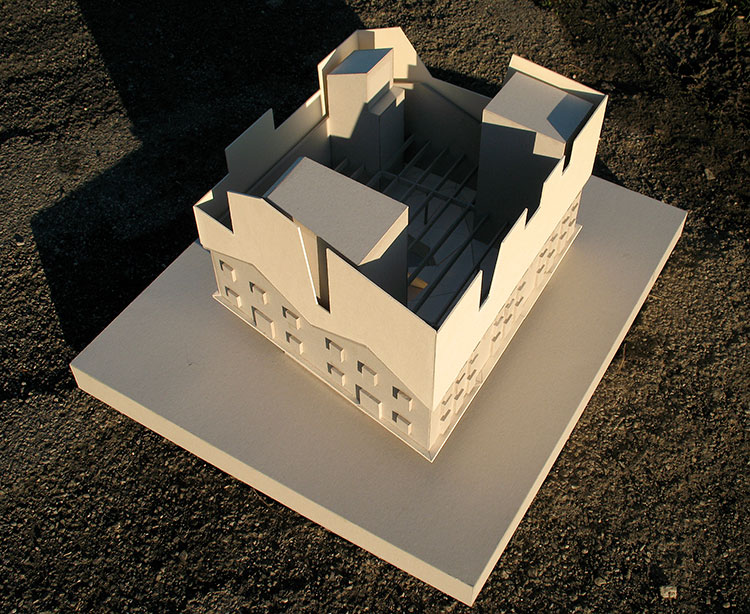 Modello interpretativo del ‘Caixa Forum’, Barcellona. Inversione strutturale